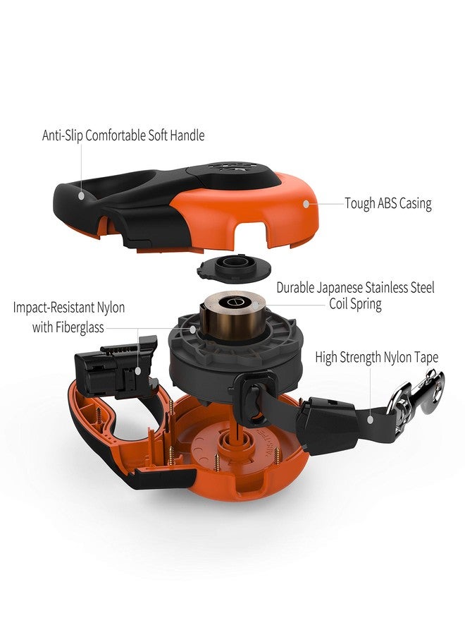 Fida Retractable Dog Leash, Heavy Duty Retracting Pet Leash with 16 ft Strong Nylon Tape/Ribbon for Medium Breed up to 55 lbs, Tangle Free, One-Hand Brake, Orange (Mars Series) - Image 4